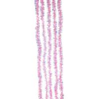 Kurt S. Adler 6.5' 100 Light Silver Wire Pink Tinsel Lights