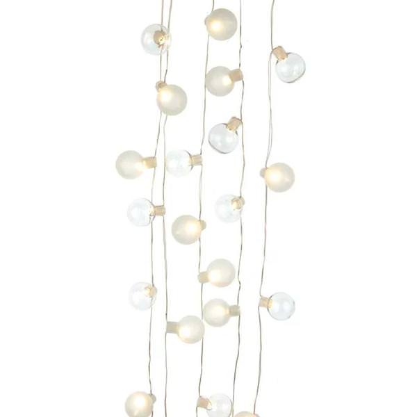 12' 30 Light G20 Warm White Battery-Operated LED Bubble Light String