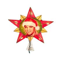 Kurt S. Adler 10-Point 10.5" Elvis Presley® Incandescent Multicolor Lighted Star Treetop