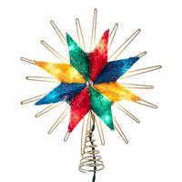 Kurt S. Adler 10 Light 9.5" 8-Point Indoor Multicolored Capiz Star Christmas Tree Topper