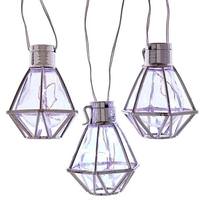 Kurt S. Adler 18.5' 50 Light Silver Warm White Caged Bulb String Set