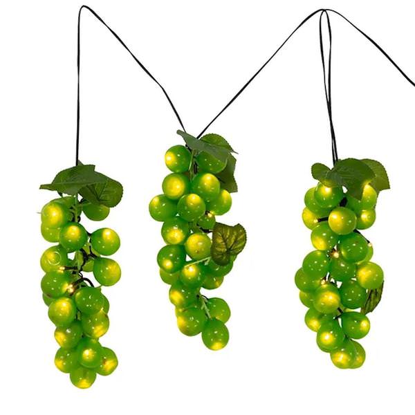 16.8' 75 Light Large Green Grape Cluster Lights String