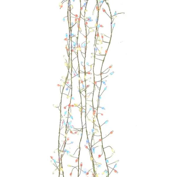 9.8' 300 Light Silver Wire Multicolor Cluster Lights