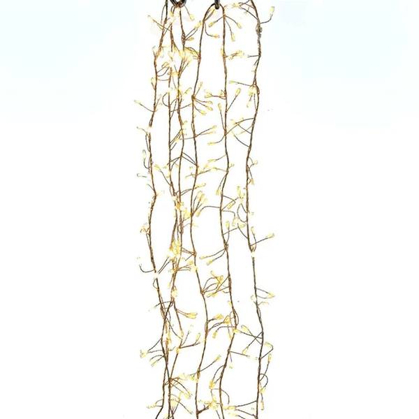 9.8' 300 Light Silver Wire Warm White Cluster Lights