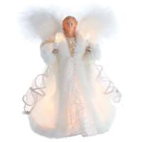 Kurt S. Adler 10" Angel White Multicolor Christmas Tree Topper
