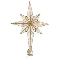 Kurt S. Adler 10 Light 16.7" Indoor Gold Capiz Star Christmas Tree Topper