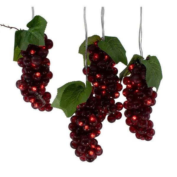 16.5' 100 Light Burgundy Grape Cluster Lights String