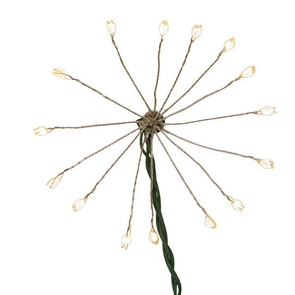 21.8' 75 Light Green Wire White Cluster Burst Lights