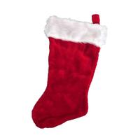 Kurt S. Adler 20" Red Faux Rabbit Fur Cuff Stocking