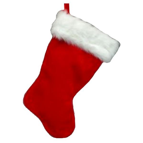 20" Red Faux Rabbit Fur Cuff Stocking