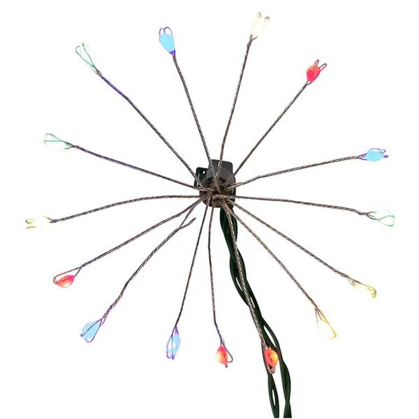 21.8' 75 Light Green Wire LED Multicolor Cluster Burst Lights