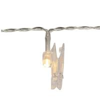 Kurt S. Adler 9.8' 10 Lights Transparent Wire Warm White Clips Battery-Operated String Set