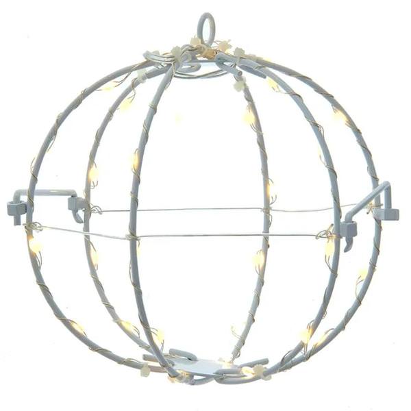 6" 36-Light Warm White Foldable Sphere LED Christmas Light