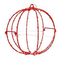 Kurt S. Adler 8" 64-Light Red Foldable Sphere LED Christmas Light