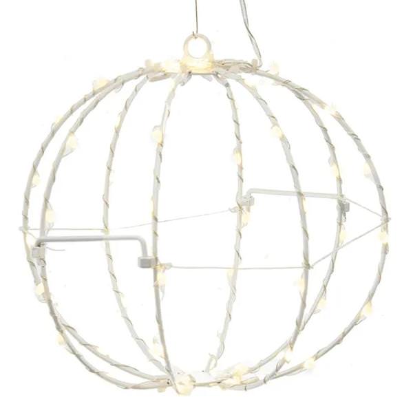 8" 64-Light Warm White Foldable Sphere LED Christmas Light