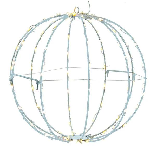 12" 100-Light Warm White Foldable Sphere LED Christmas Light