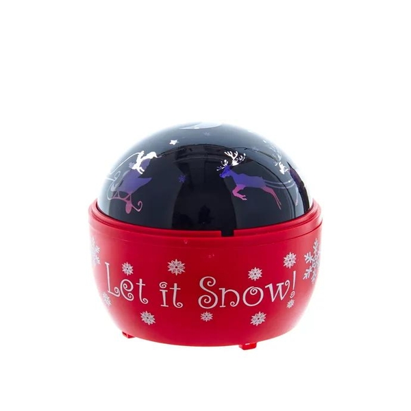 5" Multicolor "Let it Snow" Battery Operated or USB Powered Reindeer Night Light Projector