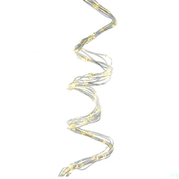 240 Light 9.8' Silver Wire Warm White Cascade Lights