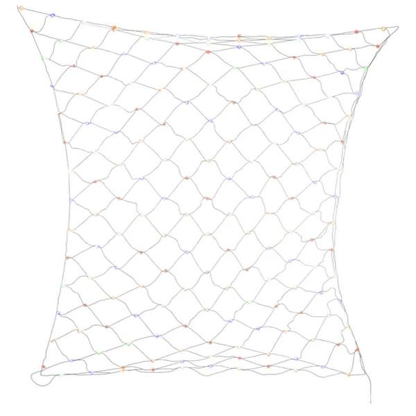 5' x 6' 182Light Silver Wire Warm White and Multicolored LED Twinkle Net String Set