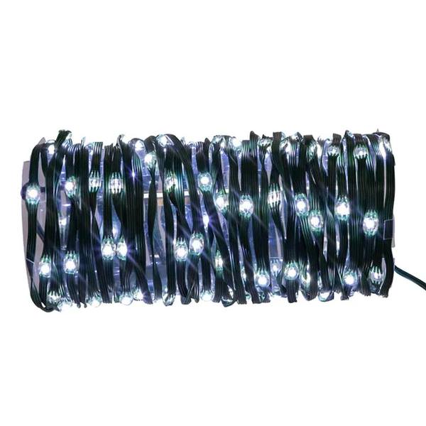 42.8' 100 Light Green Wire Cool White Connectable Lights