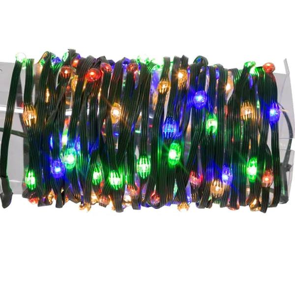 100 Light 42.8' Green Wire Multicolor Connectable Lights