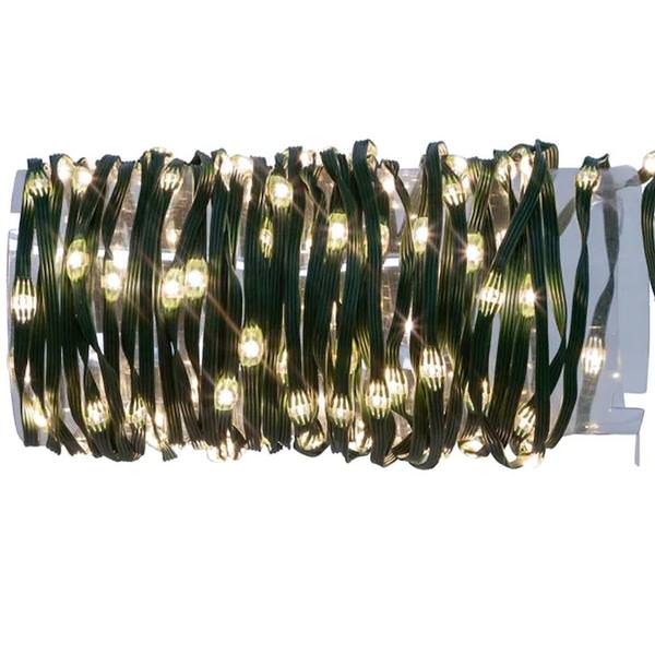 42.8' 100 Light Green Wire Warm White Connectable Lights