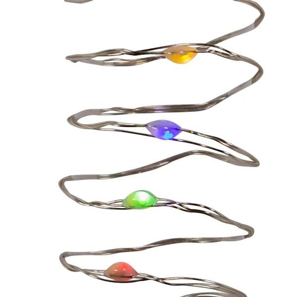 66.2' 200 Light Silver Wire Warm White and Multicolor Fairy Lights