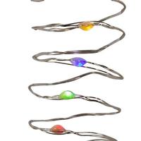 Kurt S. Adler 66.2' 200 Light Silver Wire Warm White and Multicolor Fairy Lights
