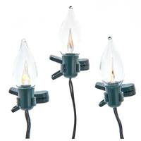 Kurt S. Adler 9' 7 Lights Green Wire Clips Warm White Flicker Flame LED String Set