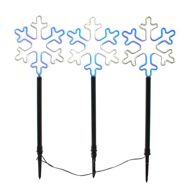 26" Multi-Function Multicolor Snowflake Light 3 Piece Set
