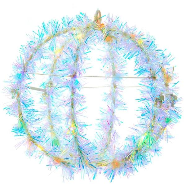 6" 36 Light Multicolor Foldable Tinsel Sphere LED Christmas Light