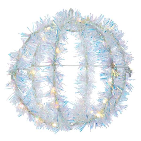 6" 36-Light Warm White Foldable Tinsel Sphere LED Christmas Light