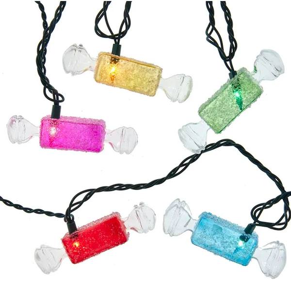 10 Light 9' Multi-Color Glitter Candies String Set