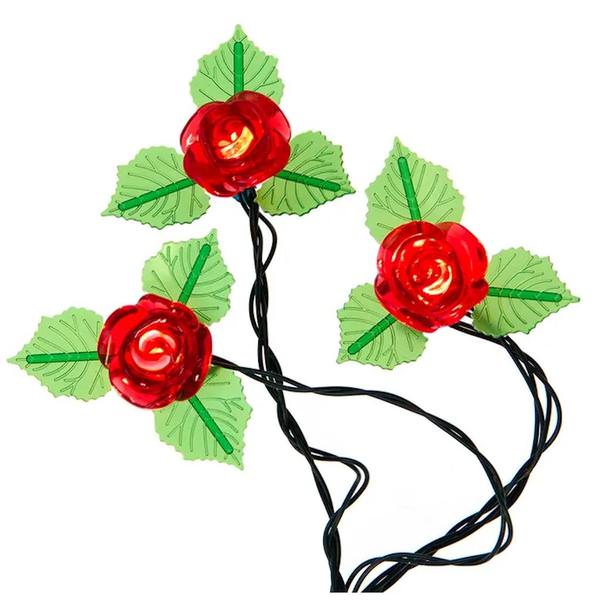 12' 10 Light Red Rose String Set