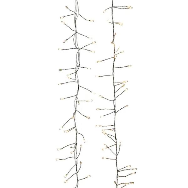 7.8' 240 Light Green Wire Warm White Cluster Lights