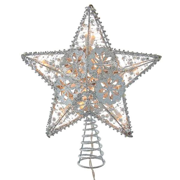 10" 20 Light Silver Star Tree Topper