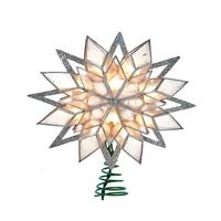 Kurt S. Adler 10 Light 9.5" UL Silver Glittered Capiz Star Tree Topper