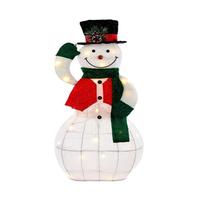 Kurt S. Adler 36" 36L LED Light-Up Warm White Animated Snowman Lawn Decor 