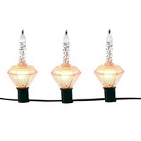 Kurt S. Adler 7 Light 11.5' C7 Silver Diamond Glitter Bubble Light Set