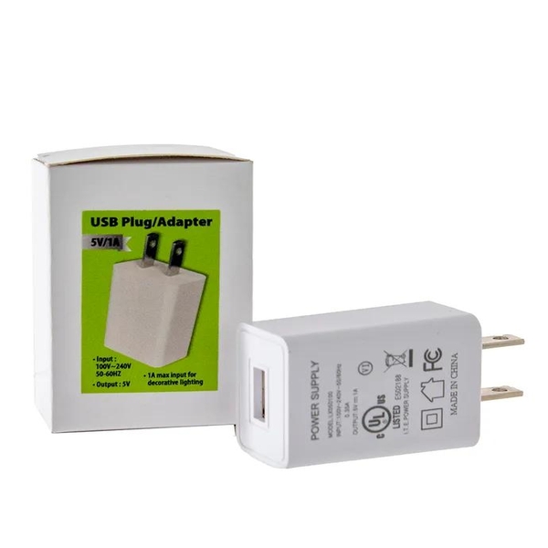5-Volt White USB Plug/Adapter