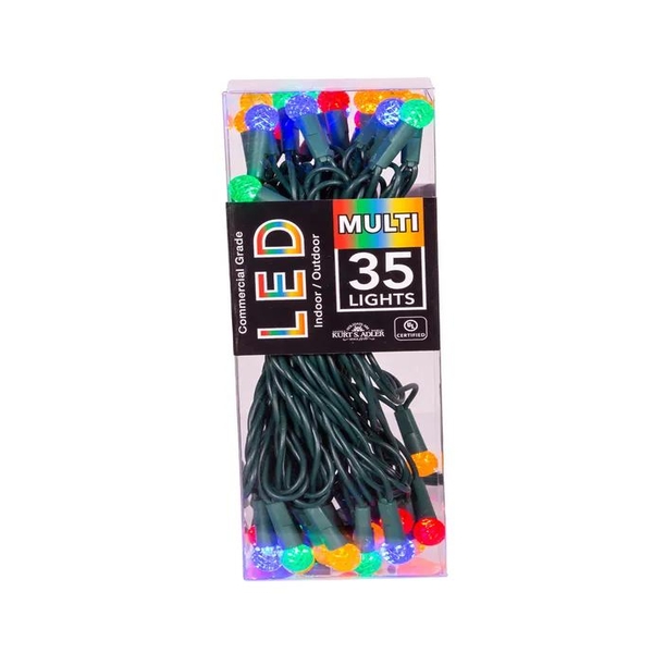 12' 35 Light UL Multicolor G12 Green Wire LED Light Set
