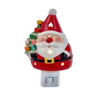 Kurt S. Adler 5" Clear Incandescent Santa With Christmas Tree Night Light