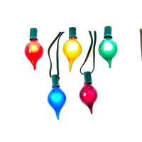 Kurt S. Adler 15.5' 10 Light UL Multicolor G45 Teardrop Green Wire Light Set