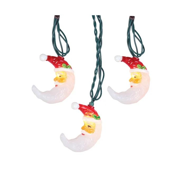 10 Light 9' UL Santa Moon Face Light Set