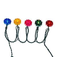 Kurt S. Adler 20 Light 30" Green Wire Multi-Colored Crown Light String Set