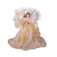 Kurt S. Adler 16" Gold/White Fiber Optic Angel Christmas Tree Topper