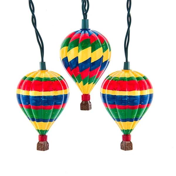 10 Light 30" Green Wire Hot Air Balloon Party String Set