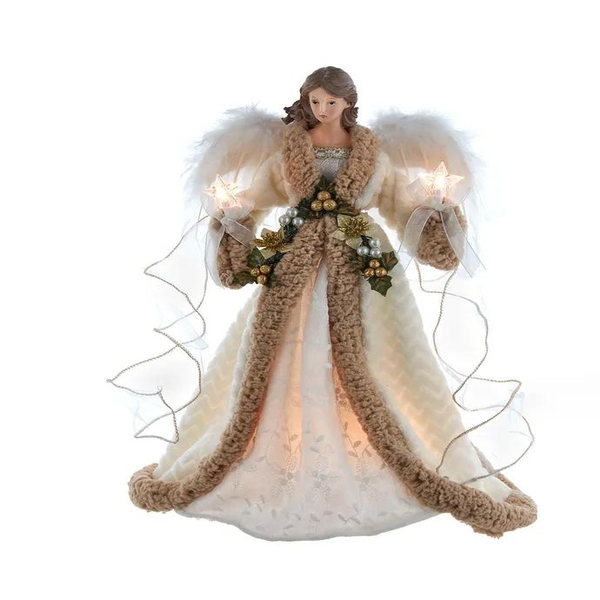 10 Light 16" Sage Casual Angel Tree Topper