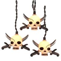 Kurt S. Adler 10 Light Skull With Silver Swords String Set