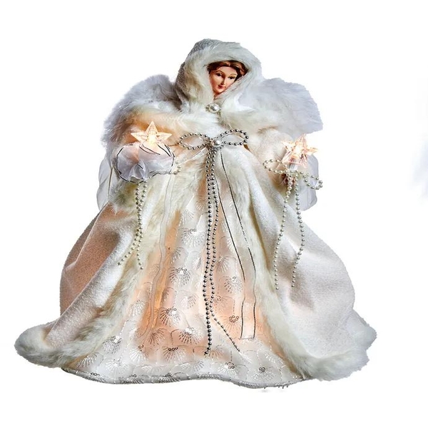 10 Light 14" White Angel Tree Topper